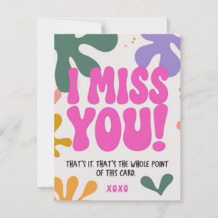Fröhliche Retro ich verpassen Sie Grußkarte Design Postkarte