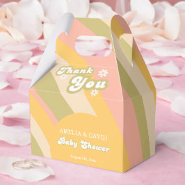 Fröhliche Retro Yellow Daisy Baby Boy Dusche Geschenkschachtel