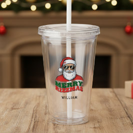 Fröhliche Rizzmas Retro Weihnachtsmann Lustiges We Acryltrinkbecher