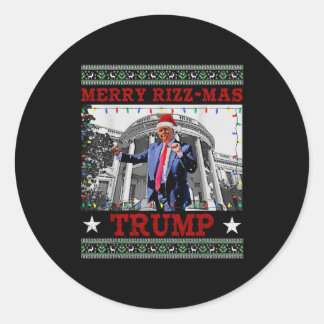 Fröhliche Rizzmas Trump Lustiger Humorvoller Trump Runder Aufkleber