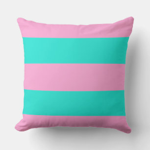 Fröhliche rosa und grüne Streifen Kissen