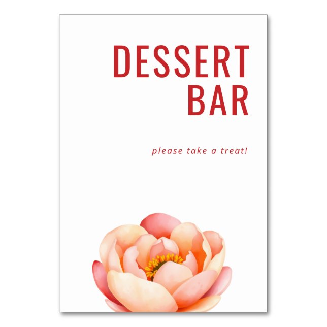 Fröhliche rosa Wasserfarben-Blume Tischnummer (Vorderseite)