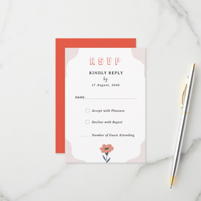 Fröhliche RSVP-Karten für Hochzeitsfeiern RSVP Karte (Vorderseite/Rückseite Beispiel)