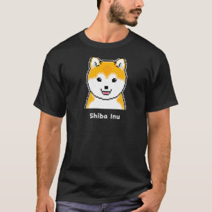 Fröhliche, runde Shiba Inu Pixel Art Premium T-Shirt