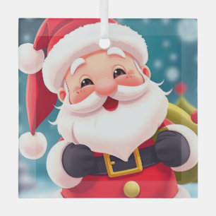 Fröhliche Santa-Claus-Illustration zum Feiern Ornament Aus Glas