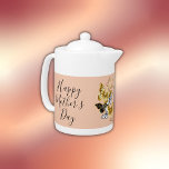 Fröhliche Schmetterlinge zum Muttertag |<br><div class="desc">Mit Monogramm eleganter Happy Mother's Day Tee Pot mit Schmetterlingen und das Wort Mama im Herzen für Sie,  um mit Ihrem eigenen Text personalisieren.</div>