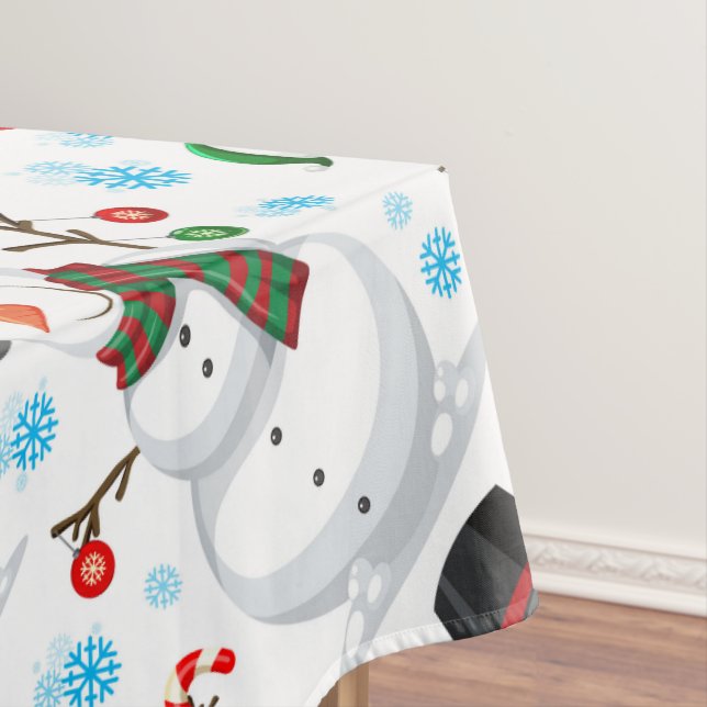 Fröhliche Schneemänner Weihnachts-Tischdecke Tischdecke (Beispiel)