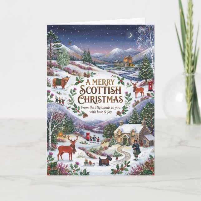 Fröhliche schottische Weihnachtskarte Karte (Vorderseite)
