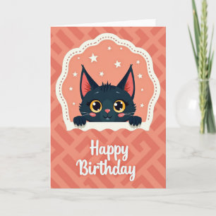 Fröhliche schwarze Katze Geburtstagskarte Karte