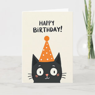 Fröhliche schwarze Katzen-Party-Karte Karte