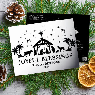 Fröhliche Segenswünsche religiöse Weihnachtsgeburt Folien Feiertagspostkarte