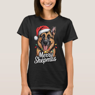 Fröhliche Shepmas Deutsche Schäferhund Weihnachtsb T-Shirt