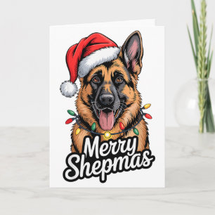 Fröhliche Shepmas Deutscher Schäferhund Weihnachts Karte
