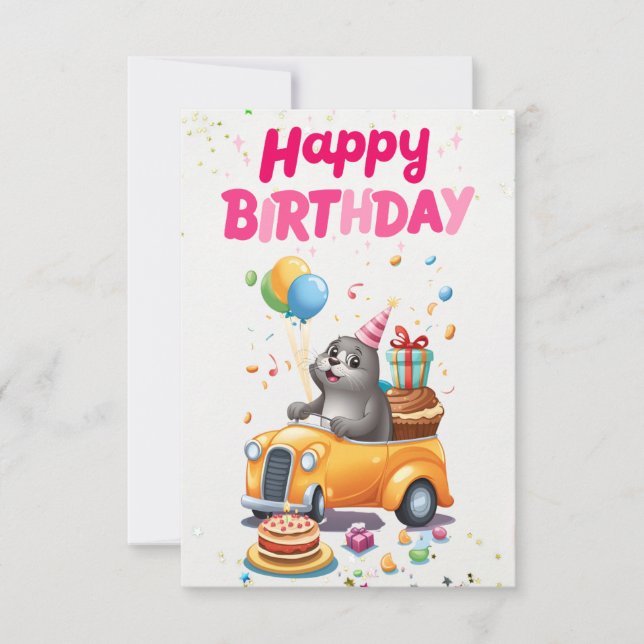 Fröhliche Siegel Grußkarte Einladung (Vorderseite)