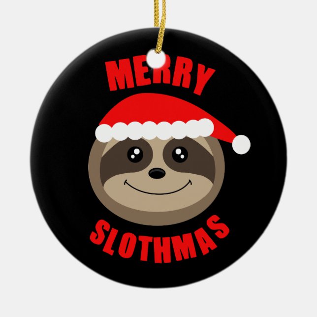 Fröhliche Slothmas Keramikornament (Vorne)