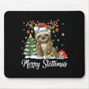 Fröhliche Slothmas Lustige Faultier Weihnachtsbaum Mousepad