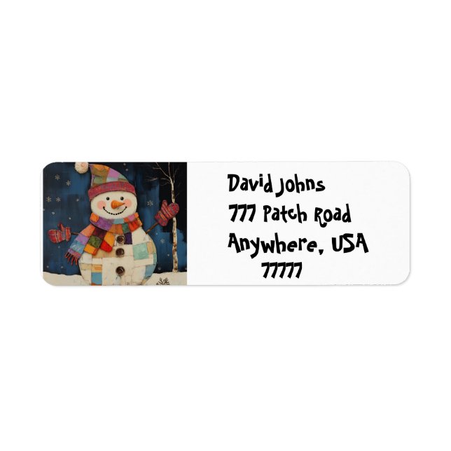 fröhliche Snowman Holiday Address Labels (Vorne)