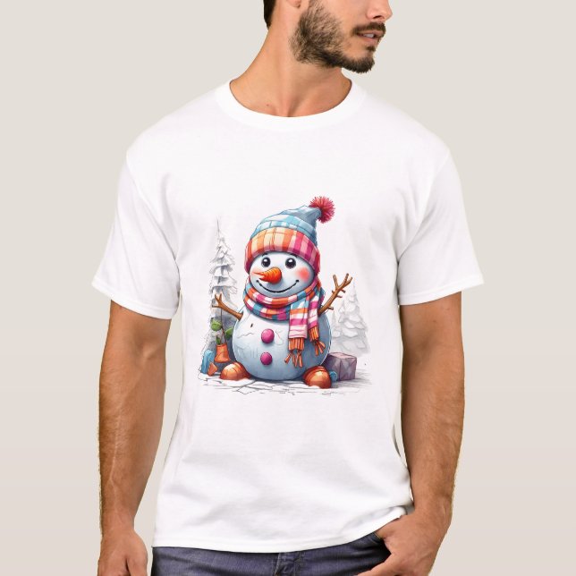 Fröhliche Snowman-Tanzschuhe T-Shirt (Vorderseite)