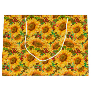 Fröhliche Sommer-Sonnenblumen-Geschenktasche Große Geschenktüte