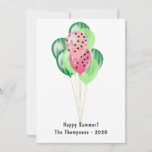 Fröhliche Sommer-Wassermelonen-Balloons-Grüße Karte
