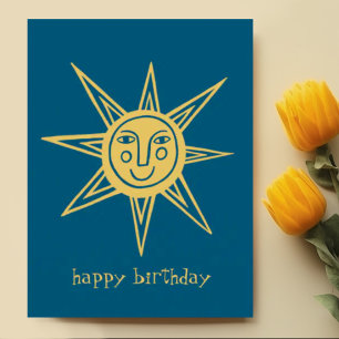 Fröhliche Sonne HAPPY BIRTHDAY BENUTZERDEFINIERT Postkarte