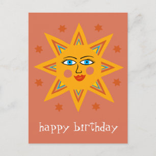 Fröhliche Sonne HAPPY BIRTHDAY CUSTOM Postkarte