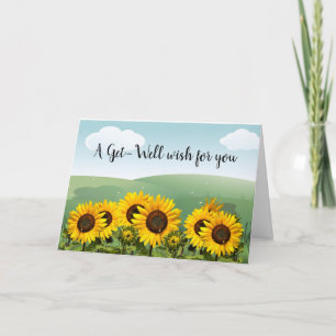 Fröhliche Sonnenblume Gute Besserung Freund  Karte