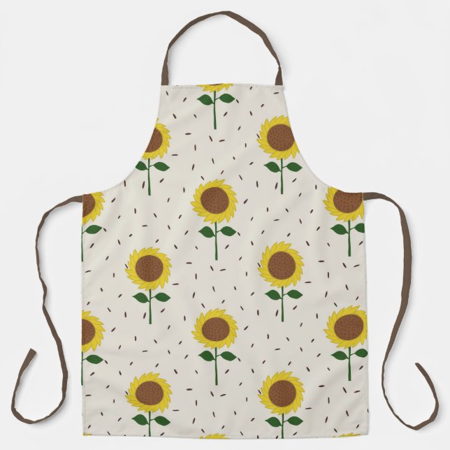 Fröhliche Sonnenblumen-Muster-Schürze | Original H Schürze (Vorderseite)