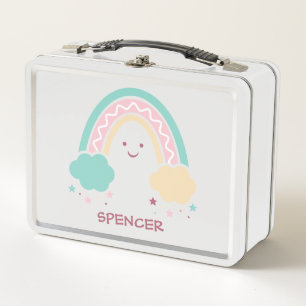 Fröhliche Sonnige Pastell Boho Regenbogen Metall L Brotdose