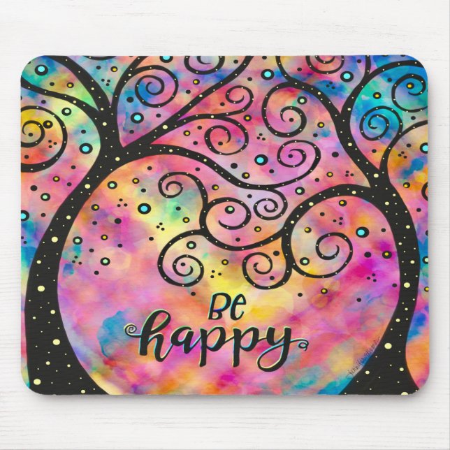 Fröhliche Spaß Inspirivity Pink Mousepad (Vorne)