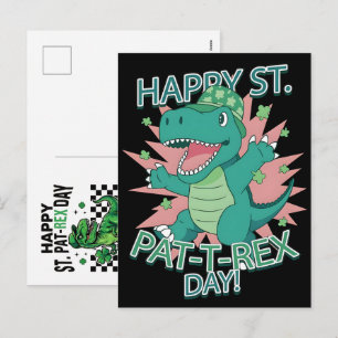 Fröhliche St Pat-Rex Tag Dinosaurier-Party Feiertagspostkarte