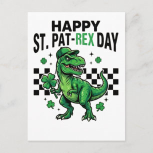 Fröhliche St Pat-Rex Tag Dinosaurier-Party Feiertagspostkarte