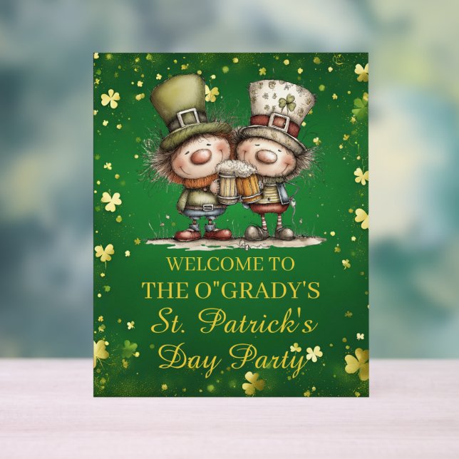 Fröhliche St. Patrick’s Day Party-Illustration Acrylschild (Neutral)