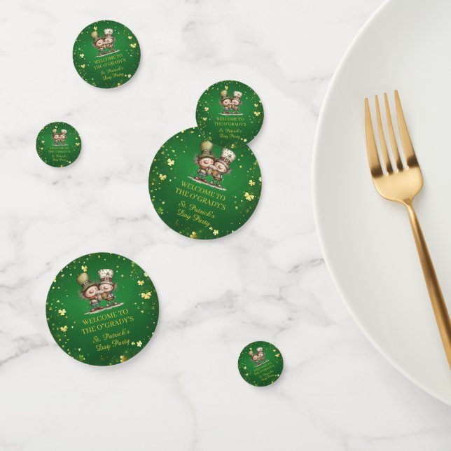 Fröhliche St. Patrick’s Day Party-Illustration Konfetti (Gruppe)