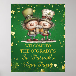 Fröhliche St. Patrick’s Day Party-Illustration Poster