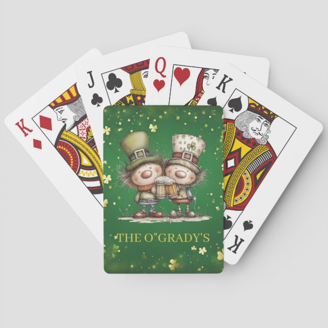 Fröhliche St. Patrick’s Day Party-Illustration Spielkarten (Rückseite)