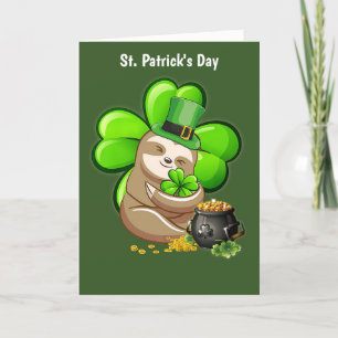 Fröhliche St. Patrick's Day Faultier Feiertagskart Feiertagskarte
