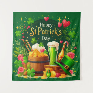 Fröhliche St. Patrick's Day Festliche Feier Wandteppich