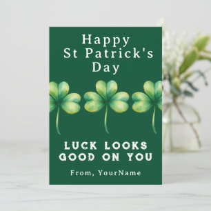 Fröhliche St. Patrick's Day Glücksklee-Grußkarte Einladung