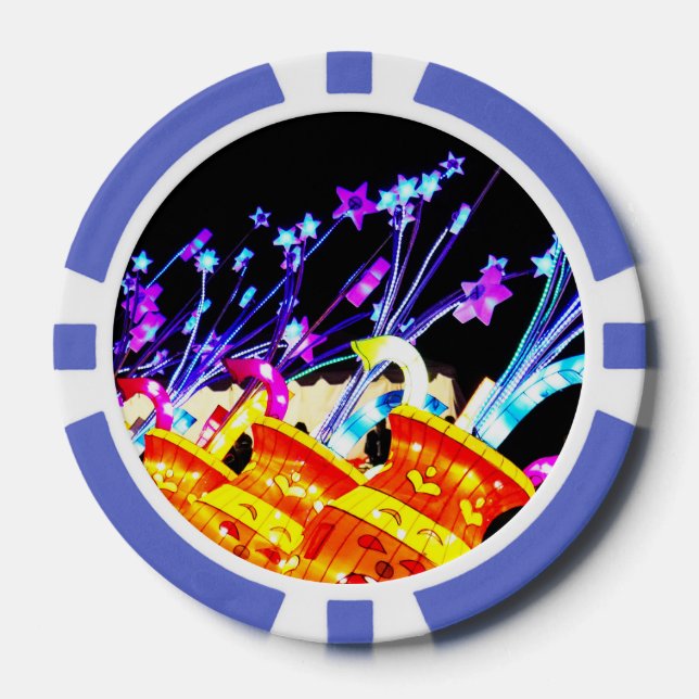 Fröhliche Sternenexplosionen  Pokerchips (Vorderseite)