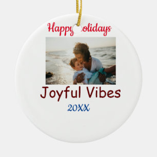 Fröhliche Stimmung schöne Feiertage Foto der Famil Keramik Ornament