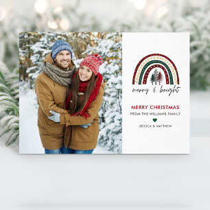 Fröhliche & strahlende moderne Foto-Weihnachtskart Feiertagskarte