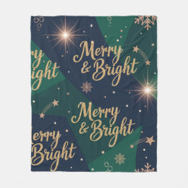 Fröhliche & strahlende Rose Gold Glitter Weihnacht Fleecedecke