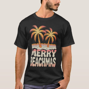 Fröhliche Strand-Weihnacht Palme Tropischer Sonnen T-Shirt