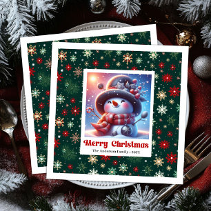 Fröhliche Süße Weihnachts Schneemann Servietten Pe