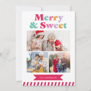 Fröhliche & Süße Weihnachtsfoto-Pastell-Collage Feiertagskarte