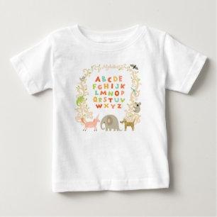 fröhliche Tiere und Alphabete Baby T-shirt
