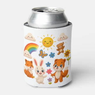 Fröhliche Tiere und Regenbogen Dosenkühler