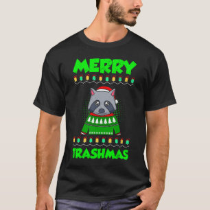 Fröhliche Trashmas Raccoon Weihnachten Uganda Weih T-Shirt