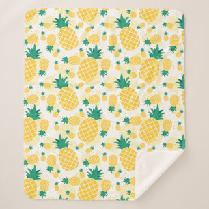 Fröhliche Tropische Ananas Sherpa Fleece Blanket Sherpadecke